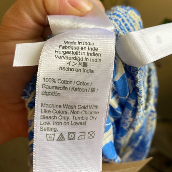 NEW Draped sarong in blue floral Blue and White Floral Halter Dress size XSmall - Picture 12 of 12